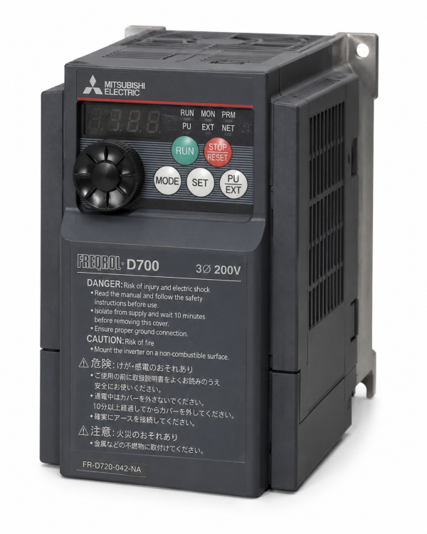 Variador MITSUBISHI FR-D720-042-NA – 0.75 kW / 1 HP, 200-240 VAC
